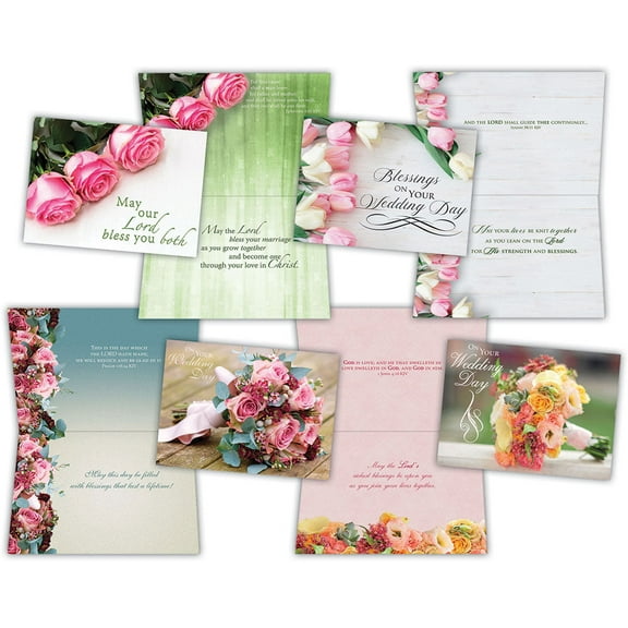 Wedding Florals - Assorted Wedding Cards, Box of 12