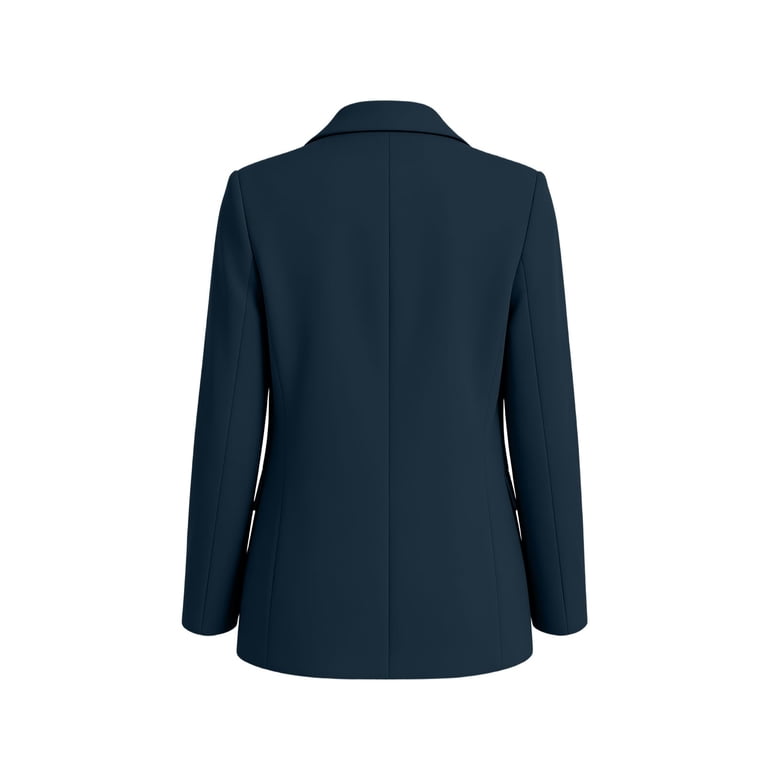 Stamzod Womens Blazers Dressy Casual Long Sleeve Dress Jacket with Pockets Lapel Office Work Blazer for Women Navy C XL, Women's