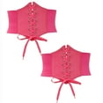 thumbnail image 1 of Corsé moldeador de cintura para mujer, 2 piezas, color sólido, estilo ancho, correa ajustable, estilo corte, 68 cm, faja de PU para mujer, 1 of 2