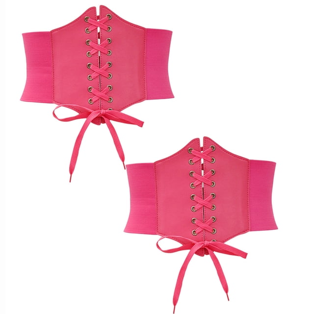 Corsé moldeador de cintura para mujer, 2 piezas, color sólido, estilo ancho, correa ajustable, estilo corte, 68 cm, faja de PU para mujer