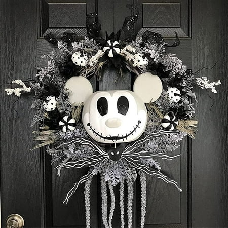 Wreath Dark Hanging Rattan Door Ornament Decorations Scary Creepy For Front Outside Handmade Pumpkin Decoration Party Home Décor Gift Canada - Scary Home Decor