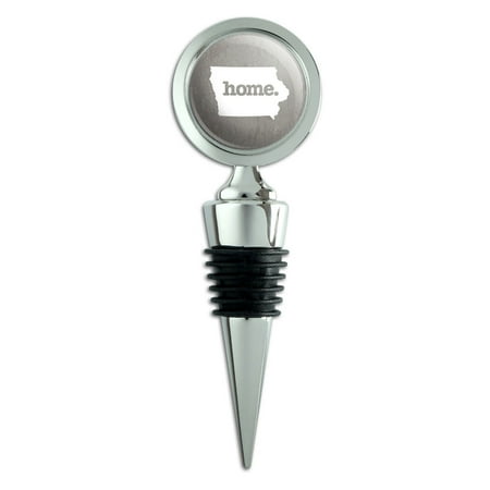 

Iowa IA Home State Wine Bottle Stopper - Textured Warm Grey Gray