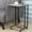 Cement/Black, variant on JJS Side End C Table for Sofa, Living Room Couch Table Snack Table That Slide Under for Small Spaces, Walnut/Black