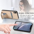 thumbnail image 4 of Allytechgroup Cards Holder Back Case for iPhone Xr, Vintage PU Leather TPU Shockproof Slim Kickstand Anti-Drop Protective Wallet Phone Case Cover for Apple iPhone Xr, Khaki, 4 of 8