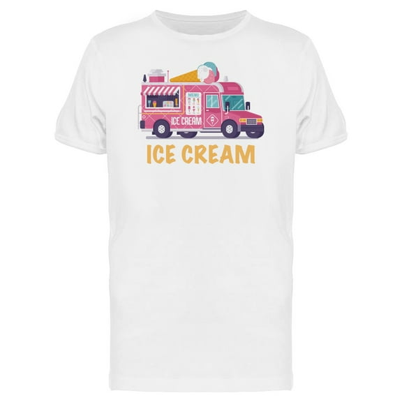 Smartprints Mens Graphic Tee - Retro Ice Cream Van - Regular Fit 100% Cotton