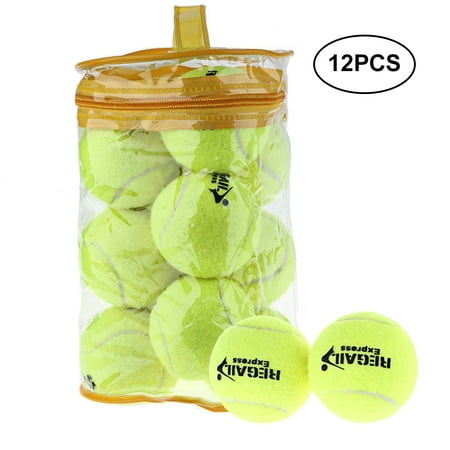 Series Tournament Bag (12 Pcs Advanced Training Tennis Balls Tennis Practice Ball Pressureless Tennis Balls with Transparent Carrying Bag, Perfect for Tournament and Recreational)