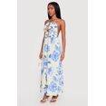 thumbnail image 2 of Women's Floral Keyhole Front Open Back Halter Maxi Dress, 2 of 3