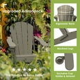 thumbnail image 3 of Folding Adirondack Chair HDPE Weather Resistant Patio Chairs w/Cup Holder for Fire Pit, Deck, Outdoor, Brown, 3 of 6