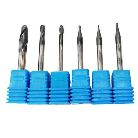

6 Pieces Carbide End Mills Milling Cutter Right Spiral CNC Bit 2 Flute