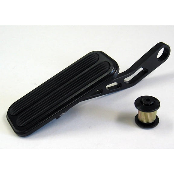 Lokar XDBW-6012 Pedal Assembly - Drive by Wire XL - Gas - Firewall Mount - Rubber Pads - Aluminum - Black Powder Coat - Universal