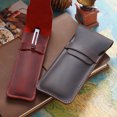 thumbnail image 3 of Personalized Retro Handmade Cowhide Pen Case Genuine Leather Pen Bag Pencil Case Multiple Colors Available Yellow Brown small, 3 of 4