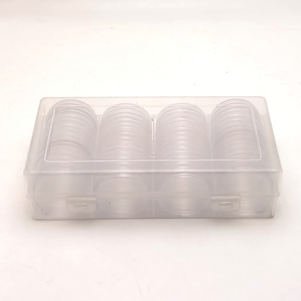 Boîte de rangement pour pièces de monnaie, 40 mm, motif aigles argentés, boîte de rangement avec boîte de rangement pour fournitures de collection de pièces de monnaie, 60 pièces, adaptée pour les
