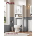 thumbnail image 2 of Armario sobre Inodoro, Organizador de Baño Independiente de 4 Niveles, con Estantes Ajustables, Blanco Nube, 2 of 8