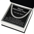 thumbnail image 2 of Happy Valentine's Day Stainless Steel Cuban Necklace for Him Husband Boyfriend Gift Present, 2 of 10