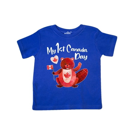 

Inktastic My 1st Canada Day with Red and White Maple Leaves Gift Toddler Boy or Toddler Girl T-Shirt