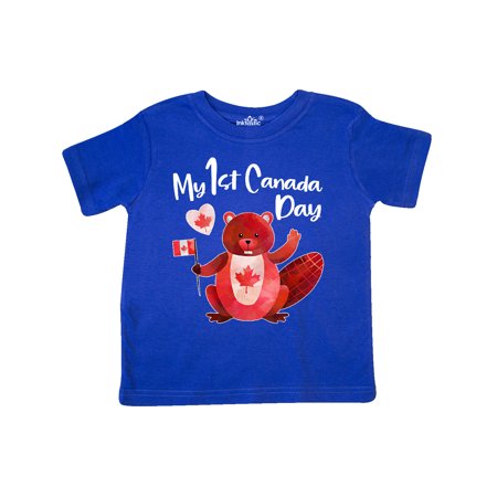 

Inktastic My 1st Canada Day with Red and White Maple Leaves Gift Toddler Boy or Toddler Girl T-Shirt