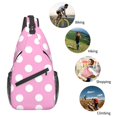 thumbnail image 5 of Lsque Pink And White Polka Dot Pattern Cross Chest Bag Diagonally – Premium Durable Front Chest Sling with Adjustable Padded Strap, High-Capacity Storage, 5 of 8