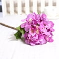 thumbnail image 2 of Ramo de flores de hortensias artificiales, flores de seda, boda, fiesta nupcial, decoración del hogar (púrpura), 2 of 2