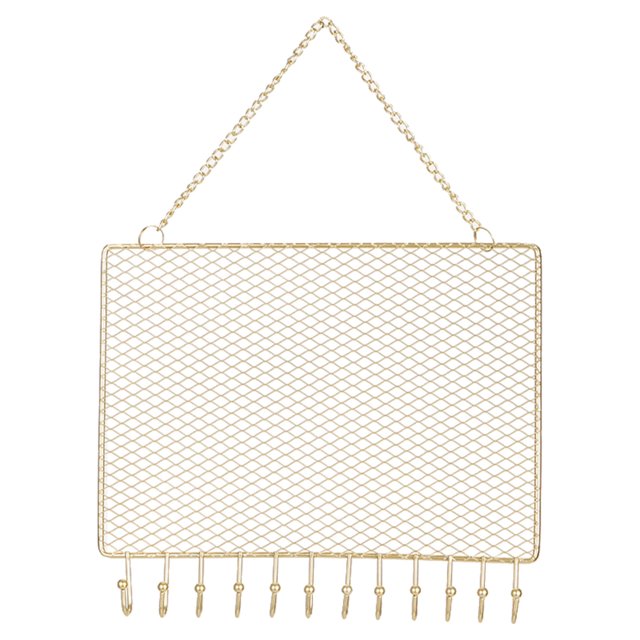 Yousi Home Textile Storage,Storage Case,New Rectangular Metal Mesh Jewelry Hanging Wall Decoration Goods Storage Rack Nail Earrings Pendant Necklace Display Rack