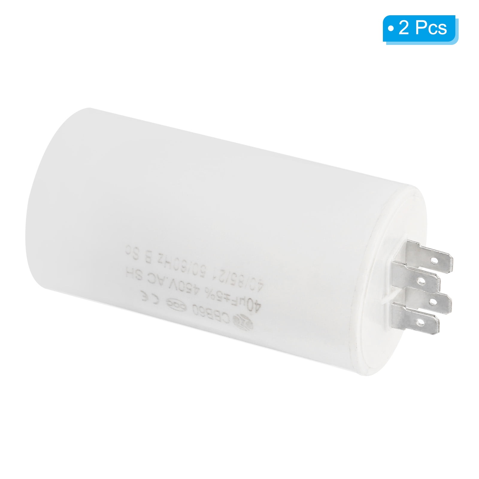CBB60 40uF Running Capacitor,2pack AC450V 4 pins 50/60Hz Cylinder 1.95 x  3.71inch