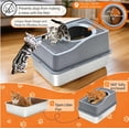 thumbnail image 4 of Kettnjoy Top Entry Cat Litter Box with Lid, Stainless Steel XL Enclosed Cat Kitty Litterbox, Extra Large Metal High Side Litter Pan Tray Box Enclosure Easy Cleaning Anti-Leakage, Gray, 4 of 7