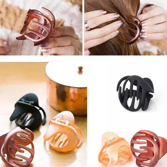 Raindrops 5Set Curved Hair Claw Acrylic Classic Style Holds Hair Tightly for Women Girls Home Office