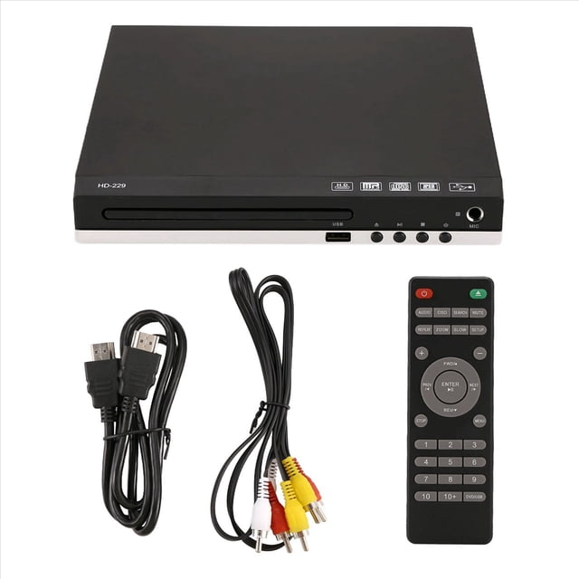 Salidas de Reproductor de DVD CD/EVD/VCD HD 1080p Reproductor Multimedia Digital Doméstico con Puertos USB y Micrófono ENCHUFE del REINO
