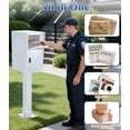 thumbnail image 3 of Esheno Secure Locking Mailbox Galvanized Steel with Combination Lock Key Anti Theft Rainproof for Packages Mail White, 3 of 7