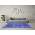 thumbnail image 3 of Ahgly Company Machine Washable Indoor Square Oriental Blue Modern Area Rugs, 6' Square, 3 of 4