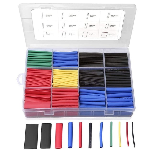 560PCS Heat Shrink Tubing, Electrical Wire Cable Wrap Assortment Electric Insulation Heat Shrink Tube Kit with Box