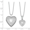 thumbnail image 2 of Sterling Silver Rh-Plated Pol/Satin Butterfly Heart Locket & Pendant Set (18 X 19.6) Made In Hong Kong qls451set, 2 of 5