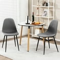 thumbnail image 3 of Gymax Dining Chairs Set of 4 Upholstered Fabric Chairs W/Metal Legs for Living Room Grey, 3 of 9