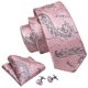 thumbnail image 2 of Conjunto de corbata Barry.Wang de seda con estampado floral rosa, 2 of 7