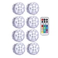 thumbnail image 1 of 10leds RGB Submersible Light Underwater LED Night Light Swimming Pool Light For Outdoor Vase Fish Tank Pond Disco Wedding Party ,Easy to Install, 1 of 7