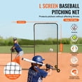 thumbnail image 2 of KFFKFF L Screen for Baseball, 7x7 ft Softball Protective Screen, Mobile Batting Screen with Bag, Wheels, and Ground Stakes, Durable Pitcher's Safety Net, 2 of 9