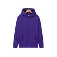 thumbnail image 2 of Yuemengxuan Unisex Solid Color Hooded Sweatshirt, Loose Fit Long Sleeve Pullover  with Front Pocket, 2 of 4