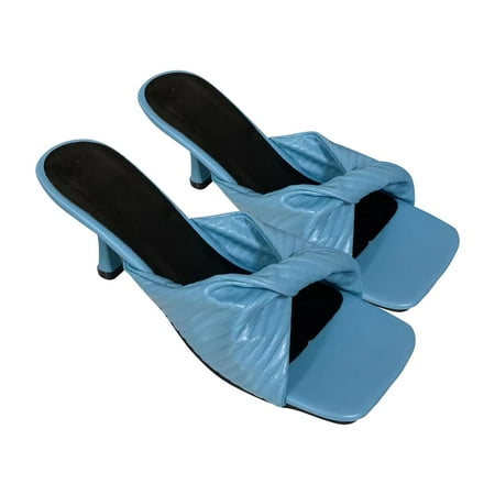 

Boho Slide Sandals for Women Girls Dressy Low Wedge Sandal Casual Open Toe Flat Sandals Summer Beach Slip on Sandals Platform Sandals