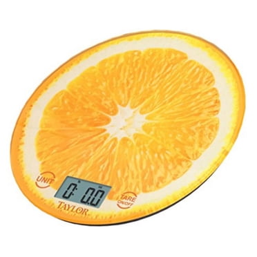 Taylor Precision Products Citrus Glass Kitchen Scale, Orange
