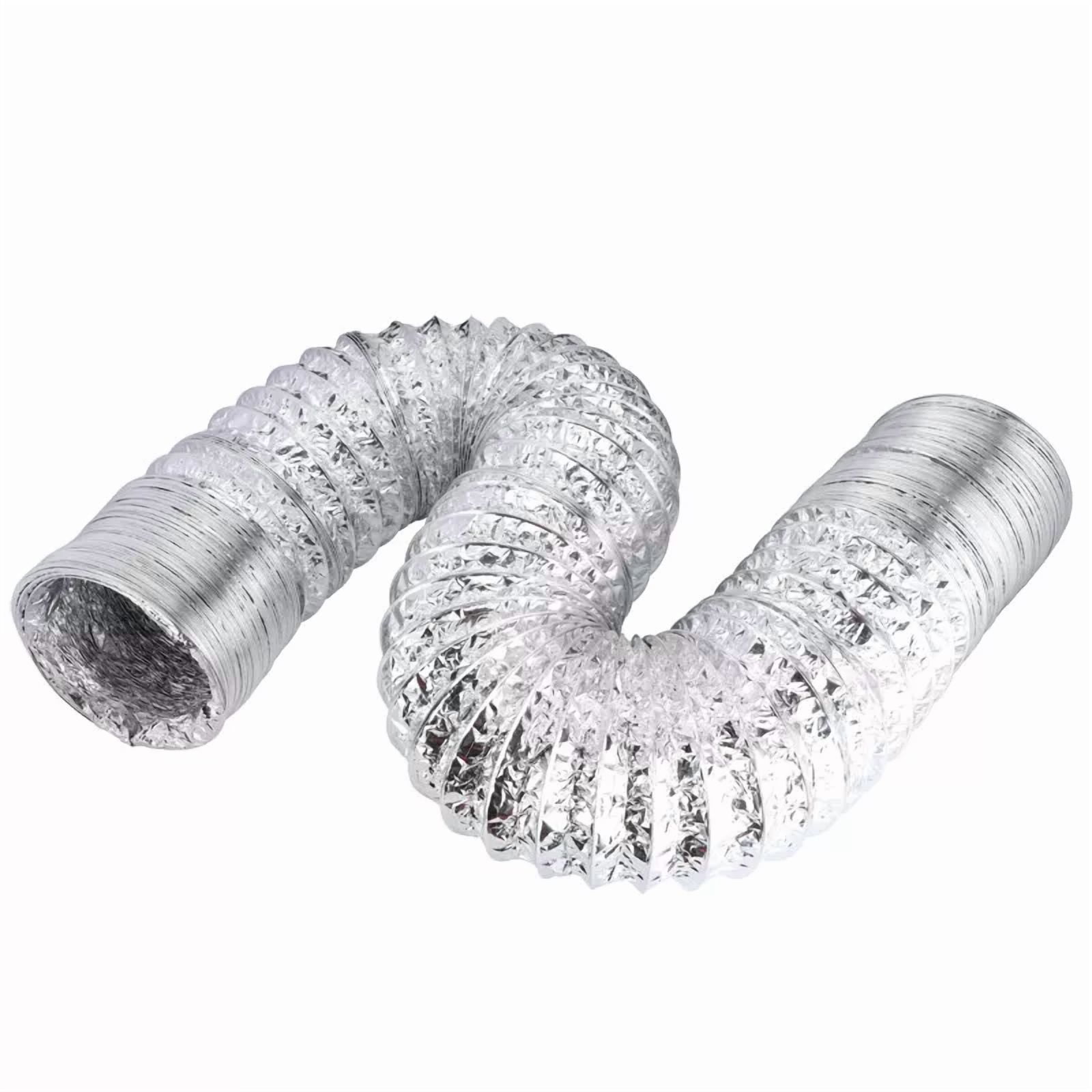 4" 8Feet Aluminum Flexible Dryer Vent Hose Air Ducting Non-Insulated For Exhaust