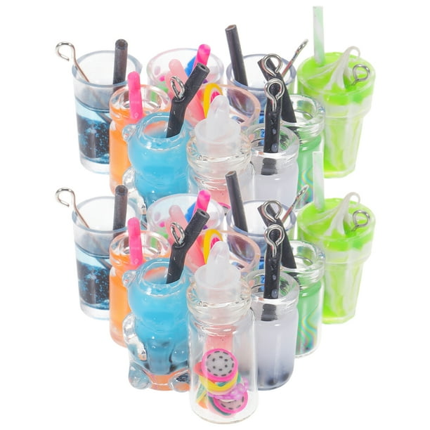 KAKOWELY 20 mini dijes de botella de vidrio para collar, aretes, bisutería