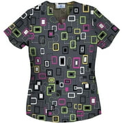 Simply Basic Connect the Squares Mock Wrap Scrub Top