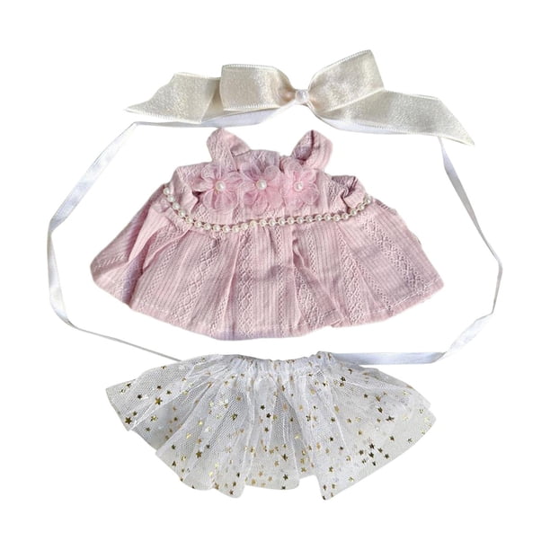 Vestido de muñeca de peluche Hugo para Muñecas de 20 cm falda de gasa Color rosa