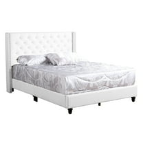 Chic Transitional Full Bed, White - Upholstery Enhances Comfort Level Build For Long-term Use 50"h X 80"d 60"w Bed In Adds A Touch Of Luxury To Your Bedroom