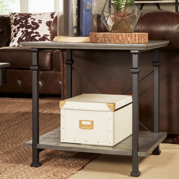 iNSPIRE Q Myra Vintage Industrial Modern Rustic End Table by Classic