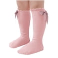 thumbnail image 2 of Mgmyaa Kids Pure Cotton Knee High Socks Ruffle Bow Tube Socks for Toddler Girls Spring Fall Dance Casual Long Stockings, 2 of 9