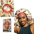 thumbnail image 2 of KISS Colors & Care Reversible Premium Crepe Satin Bonnet, Super Jumbo - Floral Design, 2 of 12