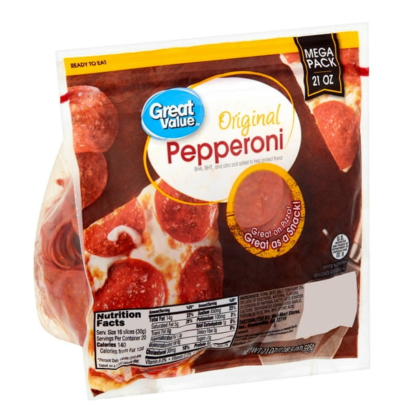 Great Value Original Pepperoni Mega Pack, 21 Oz.
