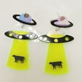 thumbnail image 3 of Opolski Fashion Women Acrylic UFO Spacecraft Alien Earrings Party Jewelry Accessory Gift, 3 of 5