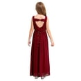 thumbnail image 2 of Sholeno Robe Maxi Plissée en Chiffon pour Filles Juniors, Robe de Demoiselle d'Honneur Sans Manches Perlée pour Danse Bal Fête Bourgogne 8, 2 of 8