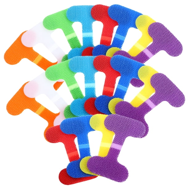 20 etiquetas de nailon para cables, reutilizables, con núcleo flexible, organizadores de cables.